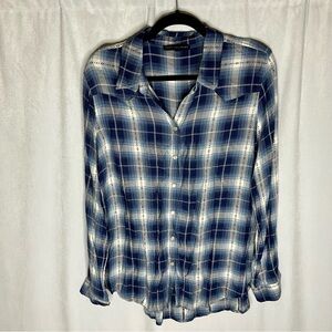 Jane + Delancey Plaid Long Sleeve Shirt Snap Buttons Size Large